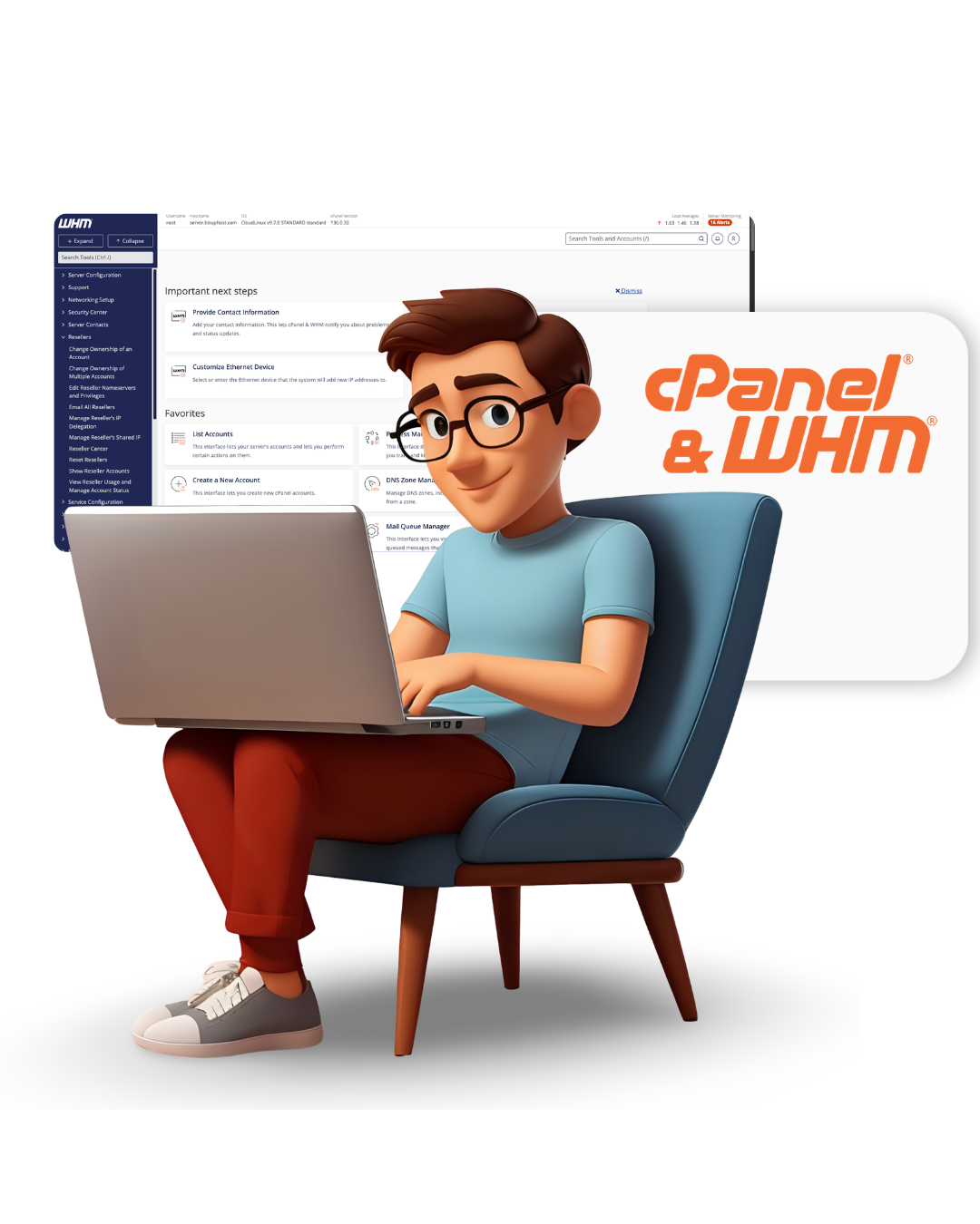 cPanel reseller hosting dashboard preview